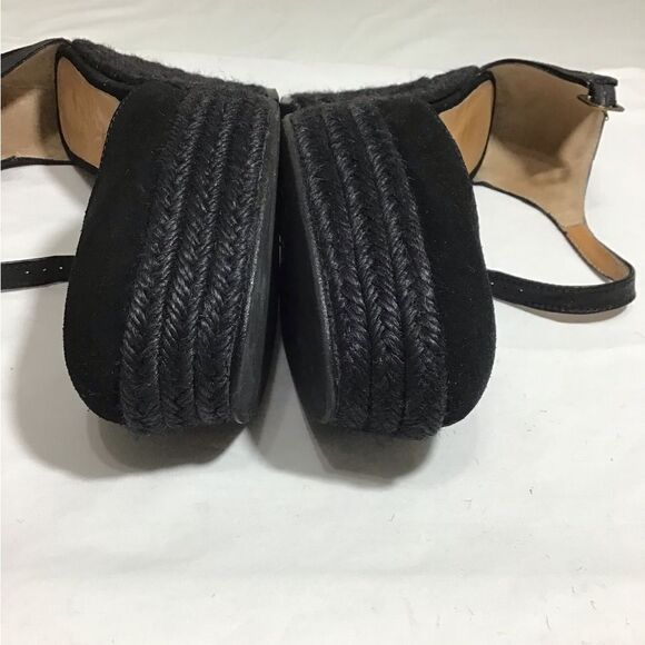 Tuckernuck Castaner Black Suede Espadrilles Jute Wrap Platform Heel Shoe Size 39 - Picture 11 of 15